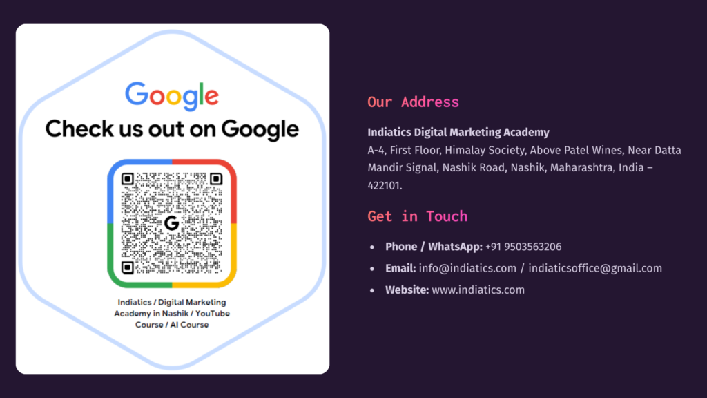 Indiatics Academy - Best Digital Marketing and AI Course in Nashik Road