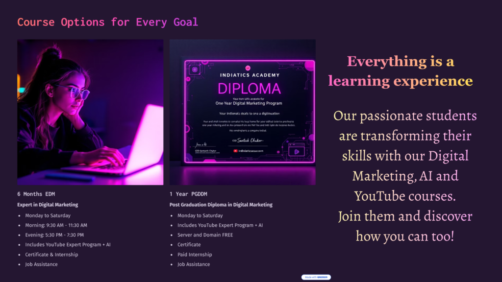 Indiatics Academy - Best Digital Marketing and AI Course in Nashik Road