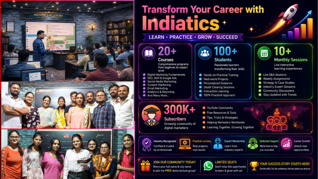 Indiatics Digital marketing course academy nashik